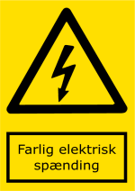 Farlig elektrisk spnding - stende