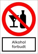 Alkohol forbudt - stende