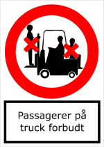Passagerer p truck forbudt - stende
