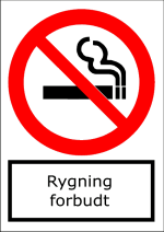 Rygning forbudt - stende