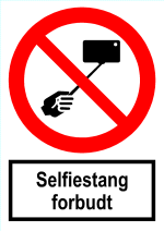 Selfiestang forbudt - stende