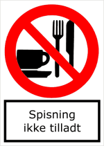 Spisning ikke tilladt - stende