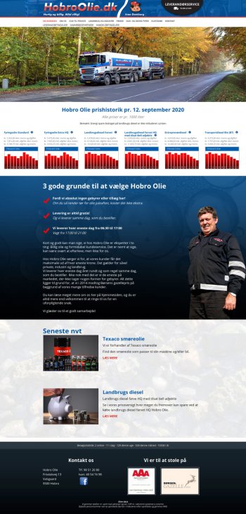 Webdesign for Hobro Olie